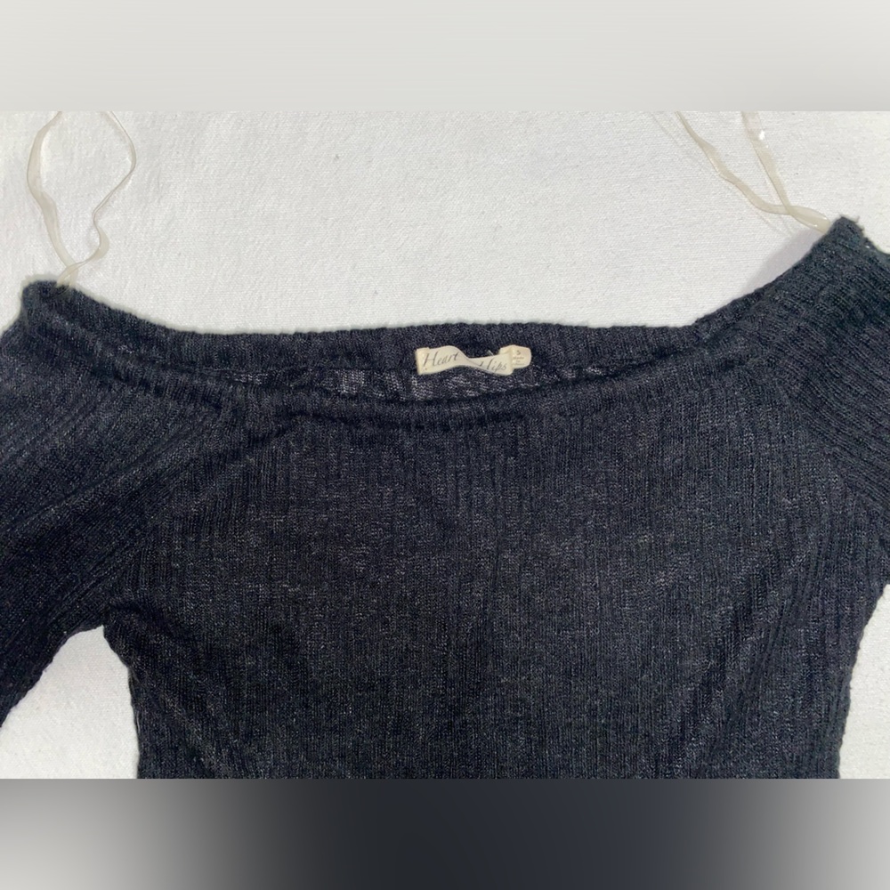 Black Sheer Sweater Shirt - Picture 6 of 7